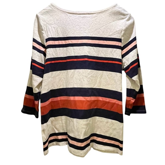 Croft & Barrow Striped Button Shoulder Top Nautical 3/4 Sleeve Shirt Size L - Picture 2 of 9